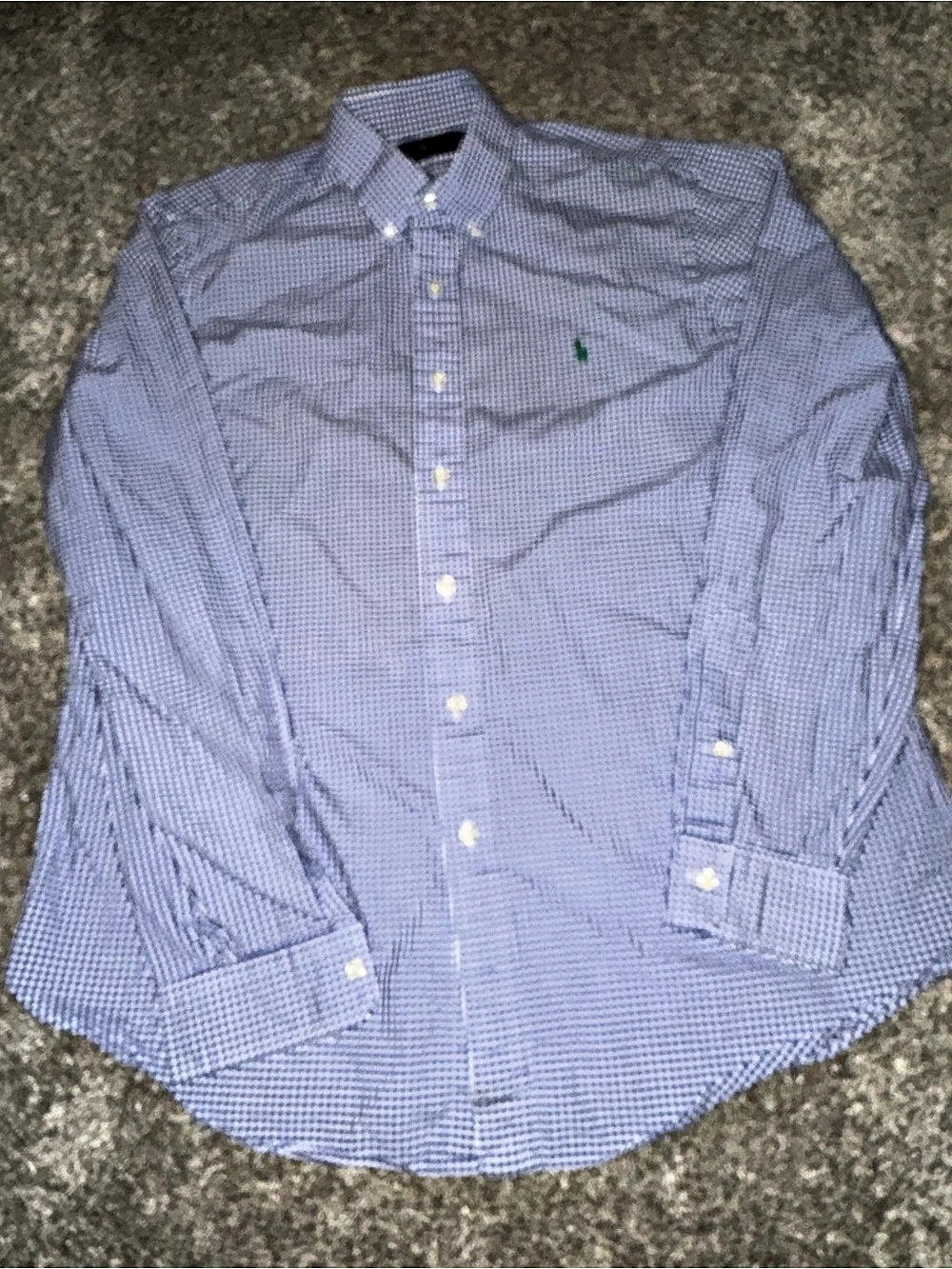 Ralph Lauren L Blue & White Gingham Button-Up Shirt – Classic Fit